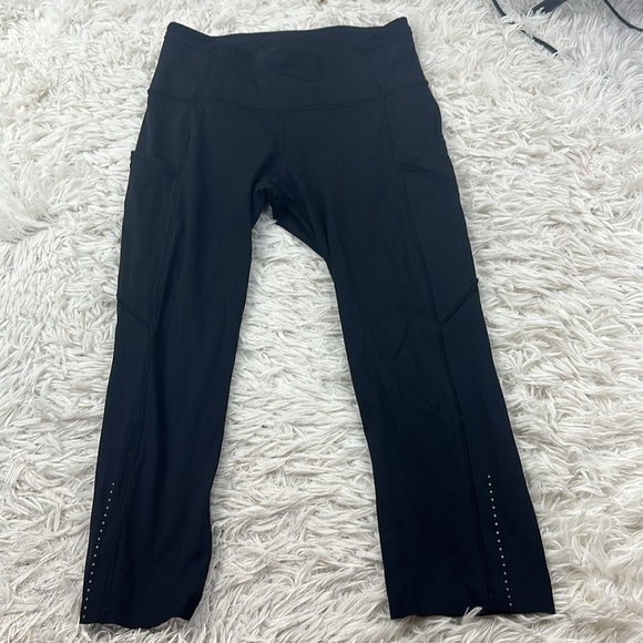Lululemon Fast & Free Crop II *Nulux 19" Black - Picture 1 of 7